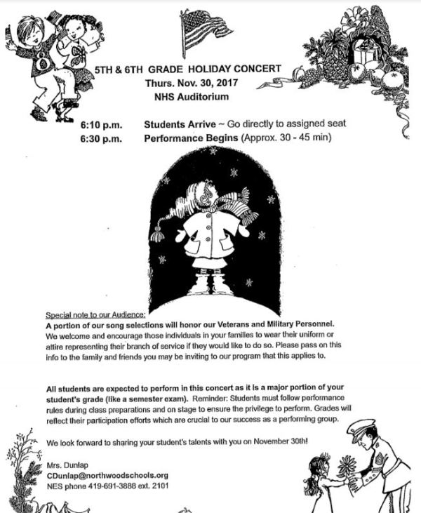 5th and 6th holiday concert